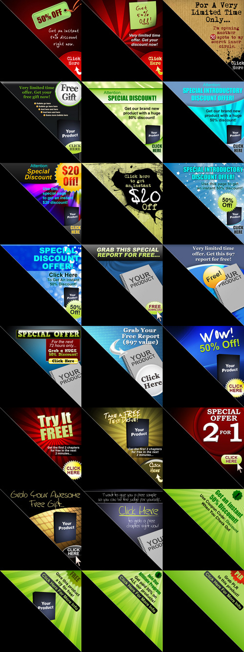 Product picture Easy Corner Peel Ads Blogs and Websites